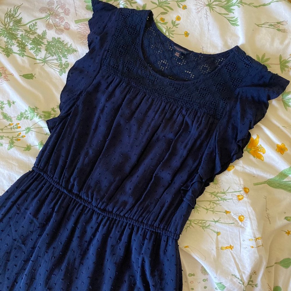 aeropostale - navy blue flutter sleeve dress